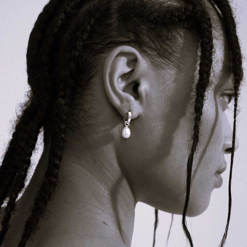 Pilgrim Elliana White Earrings - Gold Plated image number 1